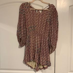 Long sleeve floral romper